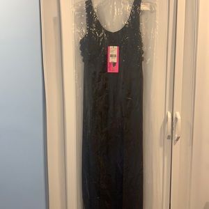 NWT Floor length Betsey Johnson long gown floral top w/crystals Vintage sz 2